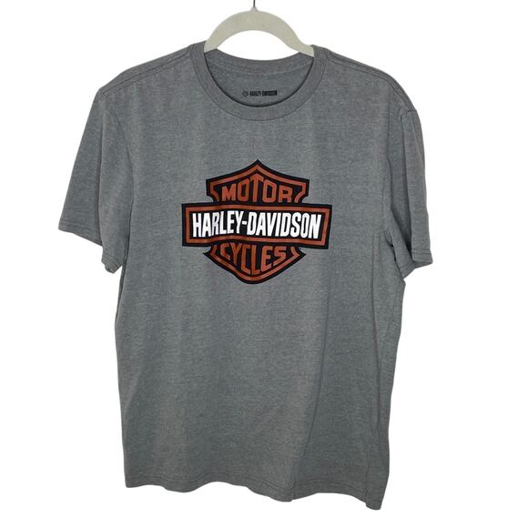 Harley-Davidson Gray and Orange Short Sleeve Tee womens size large - Picture 1 of 4